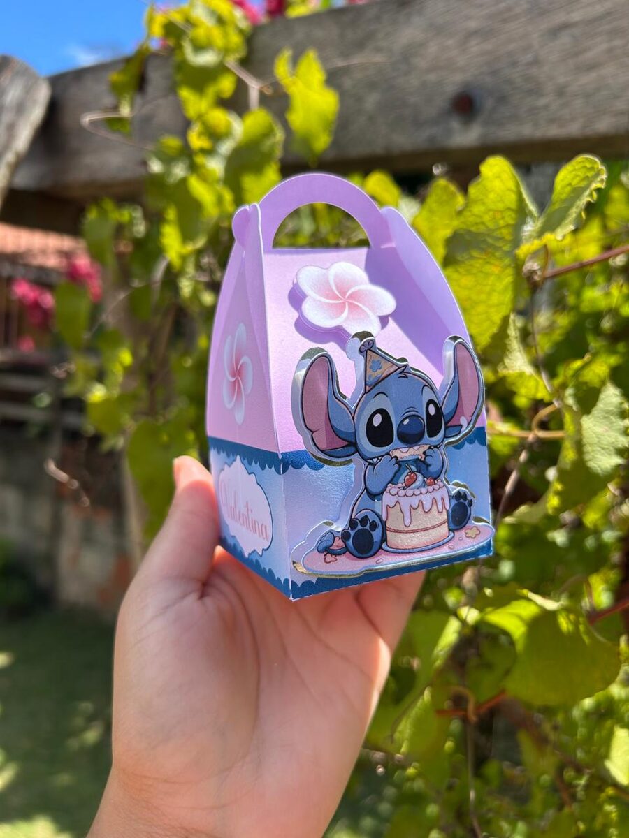 Caixinha tema Stitch personalizado produzido pela Lindo Sol